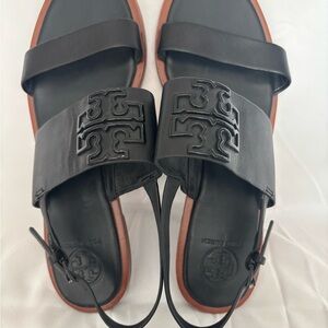 Tory Burch Black and Brown Women's Sandals